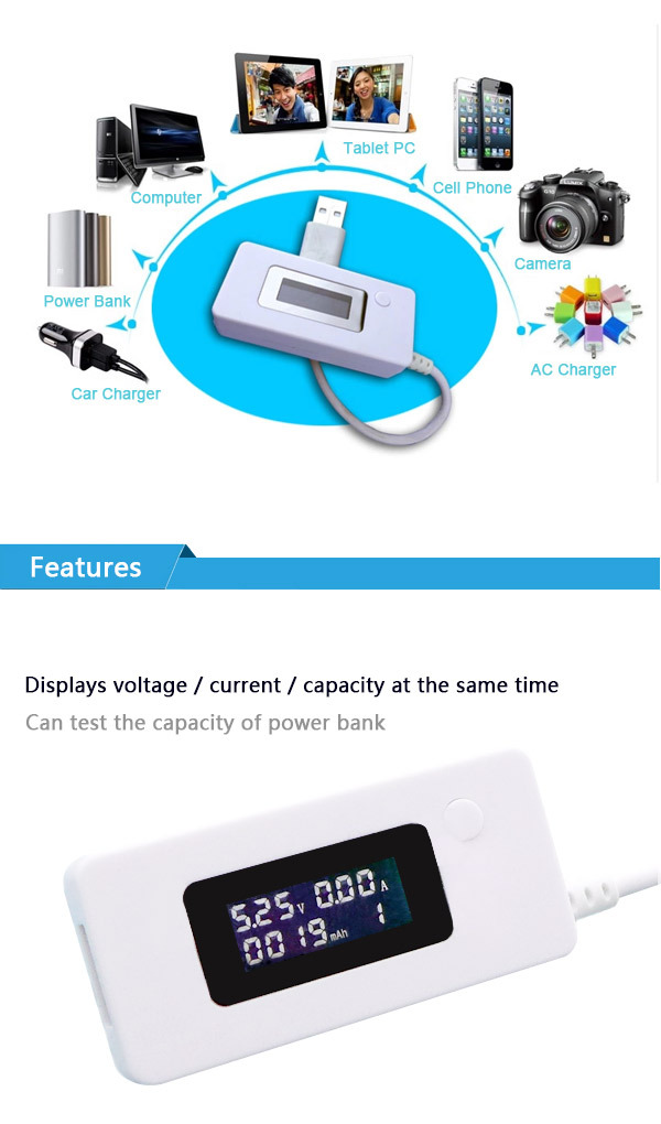 lcdディスプレイusb充電器のための電圧・電流テスター仕入れ・メーカー・工場