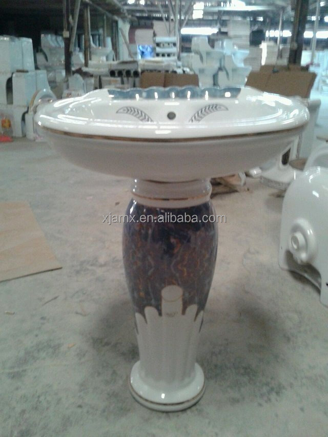 浮き彫りにした新しいデザインの衛生陶器セラミックセット付きのバスルームで青と色トイレとビデ台座盆地ボウル問屋・仕入れ・卸・卸売り