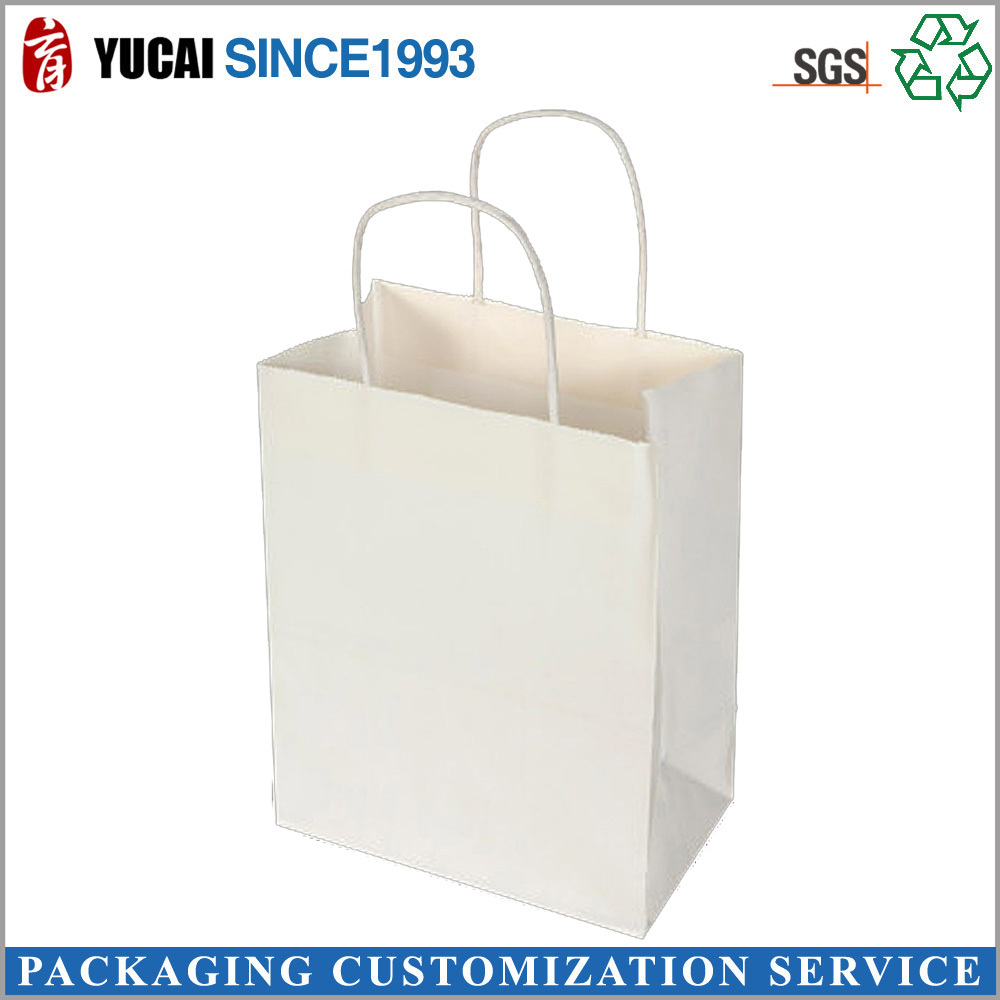 wholesale shopping bag white kraft paper bag without printing