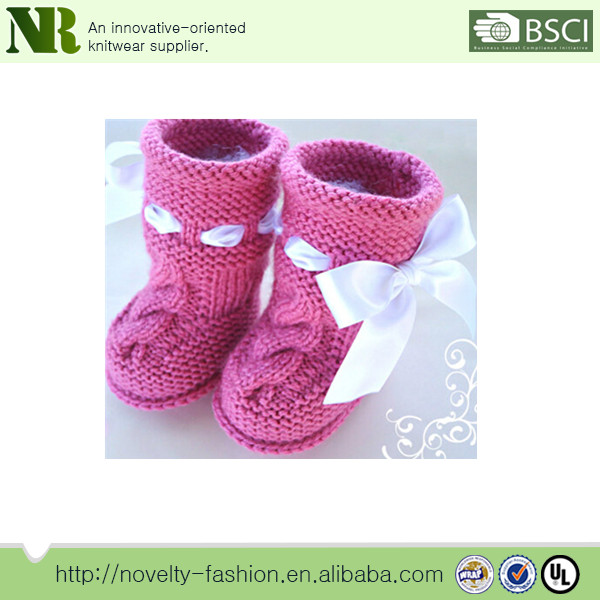 New Style Design Baby Shoes Cute Knitted Boots Soft Warm Baby Shoes