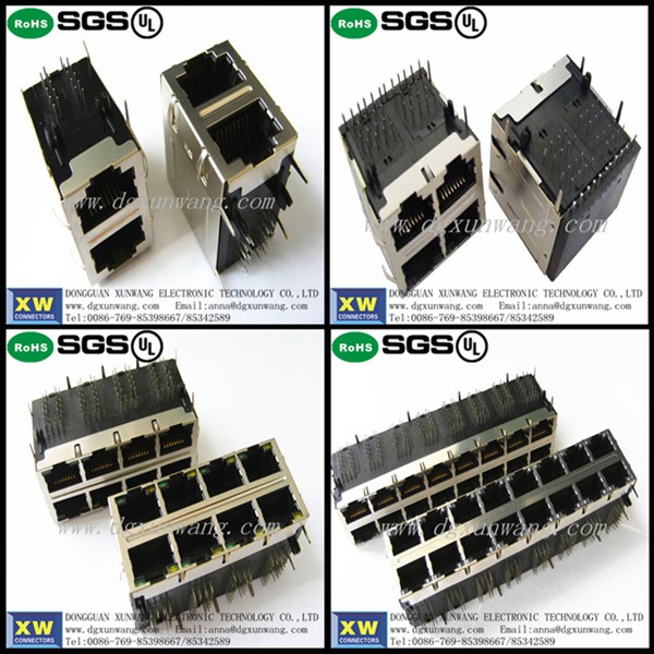 複列の2x88ポートrj45pcbジャックコネクタの価格仕入れ・メーカー・工場