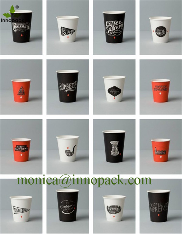 カスタム印刷された紙のコーヒーカップ、 使い捨ての紙のコーヒーカップ蓋つきの仕入れ・メーカー・工場