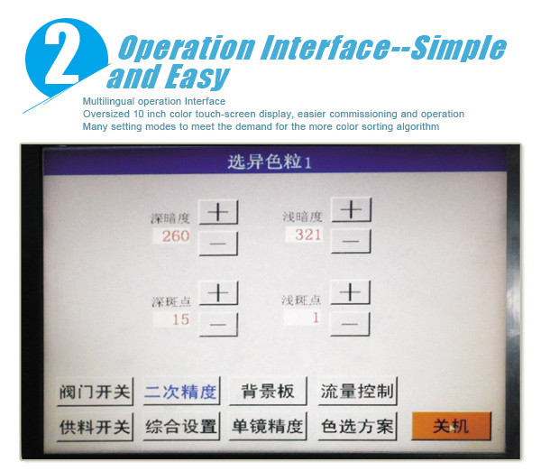 2014 new design 6 chutes 384 channels ccd rice milling machine rice color sorter