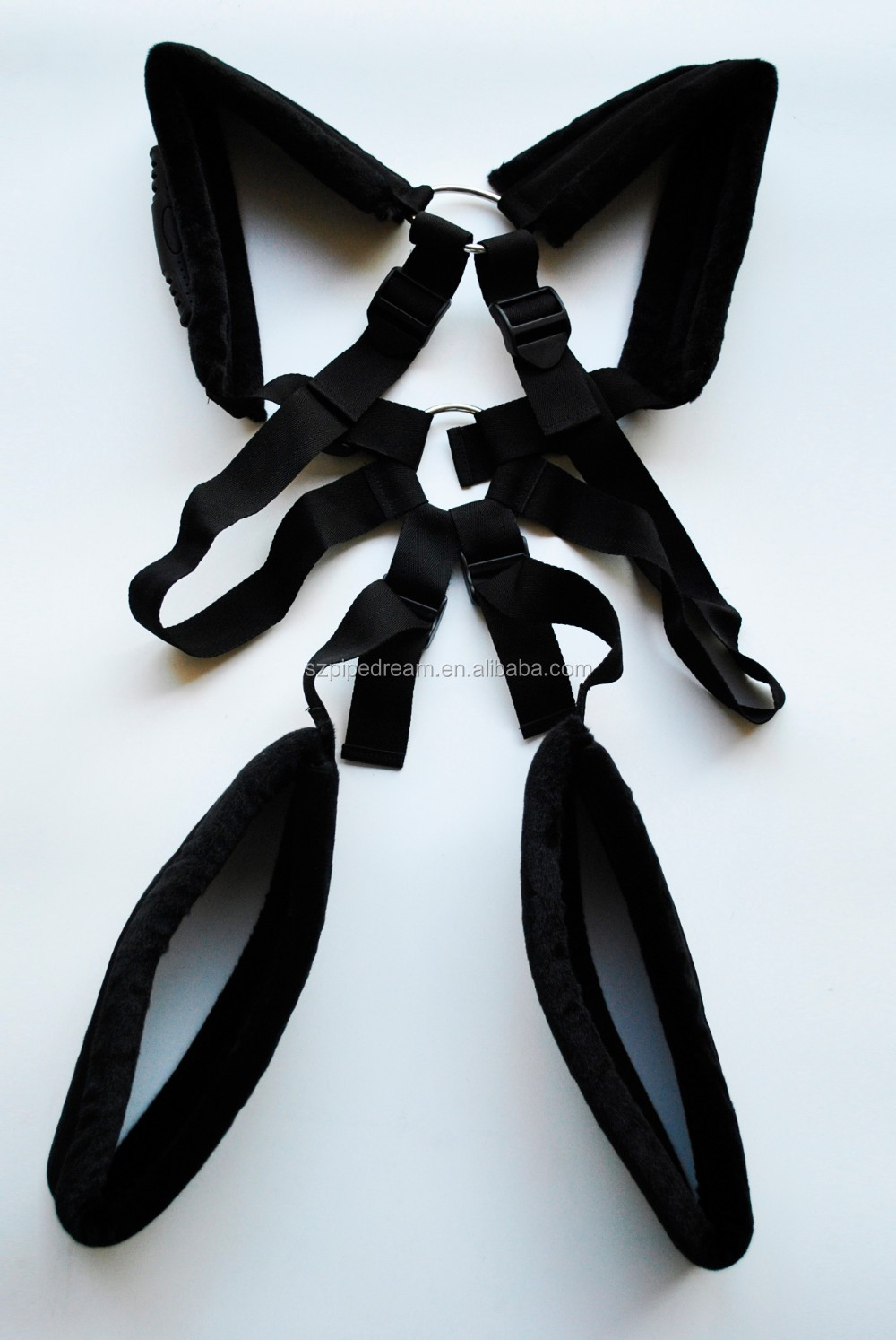 Nylon Fetish Body Harness Body Swing Stand Leg Lift Spreader Restraint