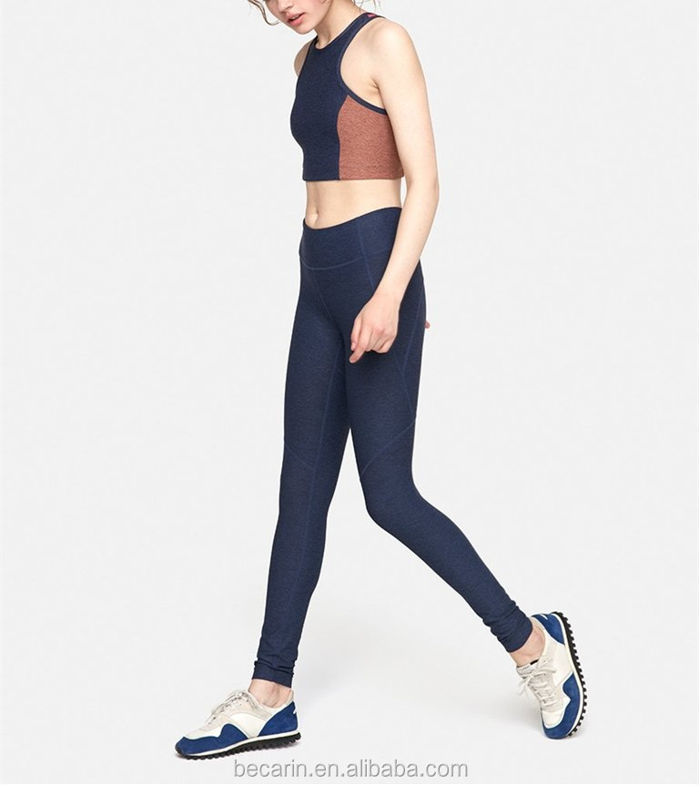 Custom Design High Fashion Yoga Top And Pants Lycra Fabric Women's Gym