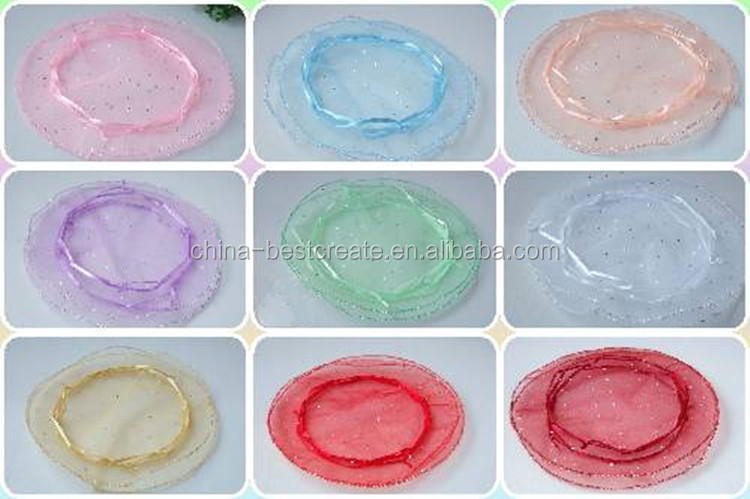 Foctory Direct Sale customized size and color round candy organza bag for weddings