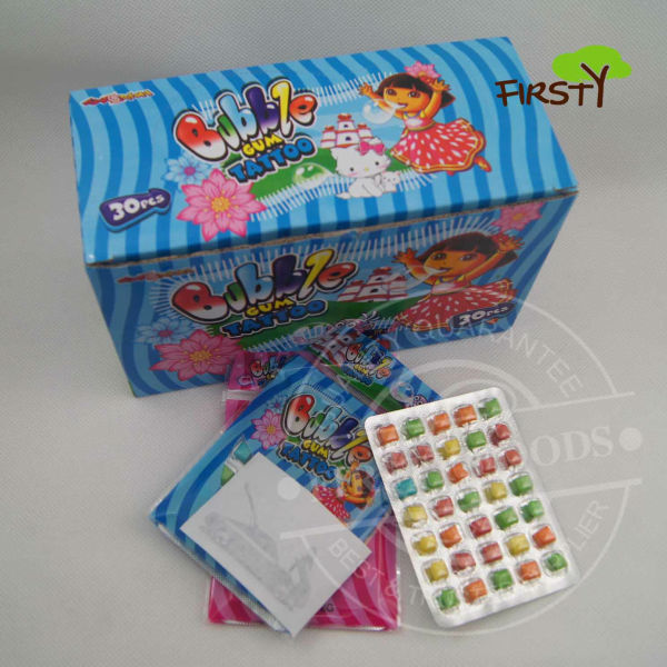 mini bubble gum with tatoo
