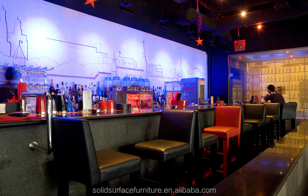 Noir comptoir moderne comptoir de bar / long bar de table design ... Comptoir bar moderne