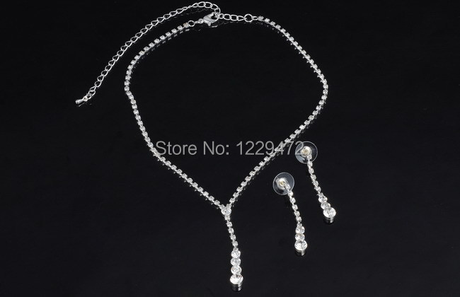 Crystal-Tennis-Drop-Necklace-Set-14-17-Silver-Bridal-Bridesmaid-Jewelry-sets-Rhinestone-Necklace-Earrings (2)