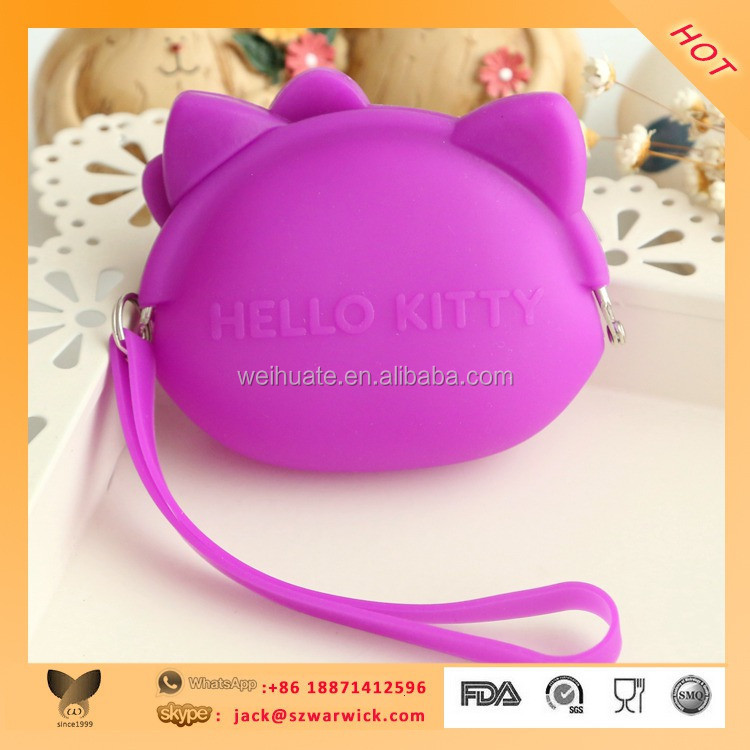 Hello Kitty Silicone key coin pouch for girl