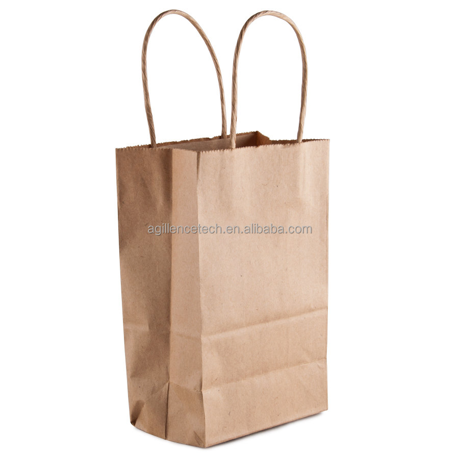 handles shopping 2015 with with paper  Bag Recycle Handles Paper Gem Shopping Kraft bags kraft Natural Bag