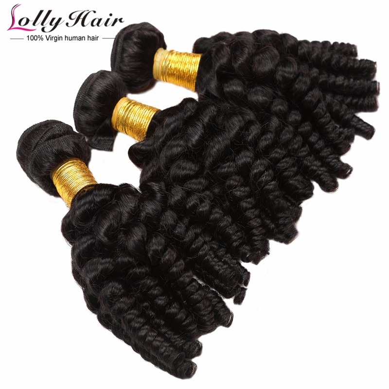 7A Peruvian Afro Curly Virgin Hair Weave 3 Bundles 300g Human Hair Extension