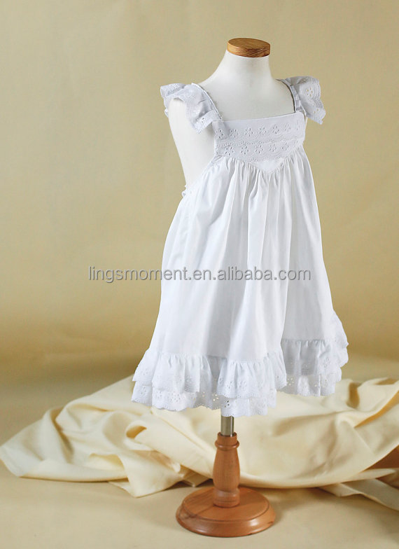 の綿の国カウボーイling's白いレースのフラワーガールのドレスのフリルのために- 子供十代の子供幼児の女の子問屋・仕入れ・卸・卸売り