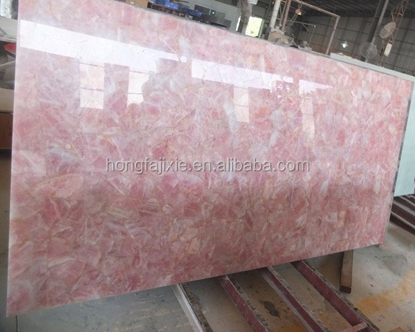 quartz stone slab pink 3