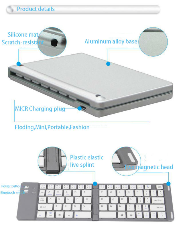 販売ミニワイヤレスキーボードポータブル折りたたみbluetoothキーボードアンドロイドwindowsosを満たすi os問屋・仕入れ・卸・卸売り