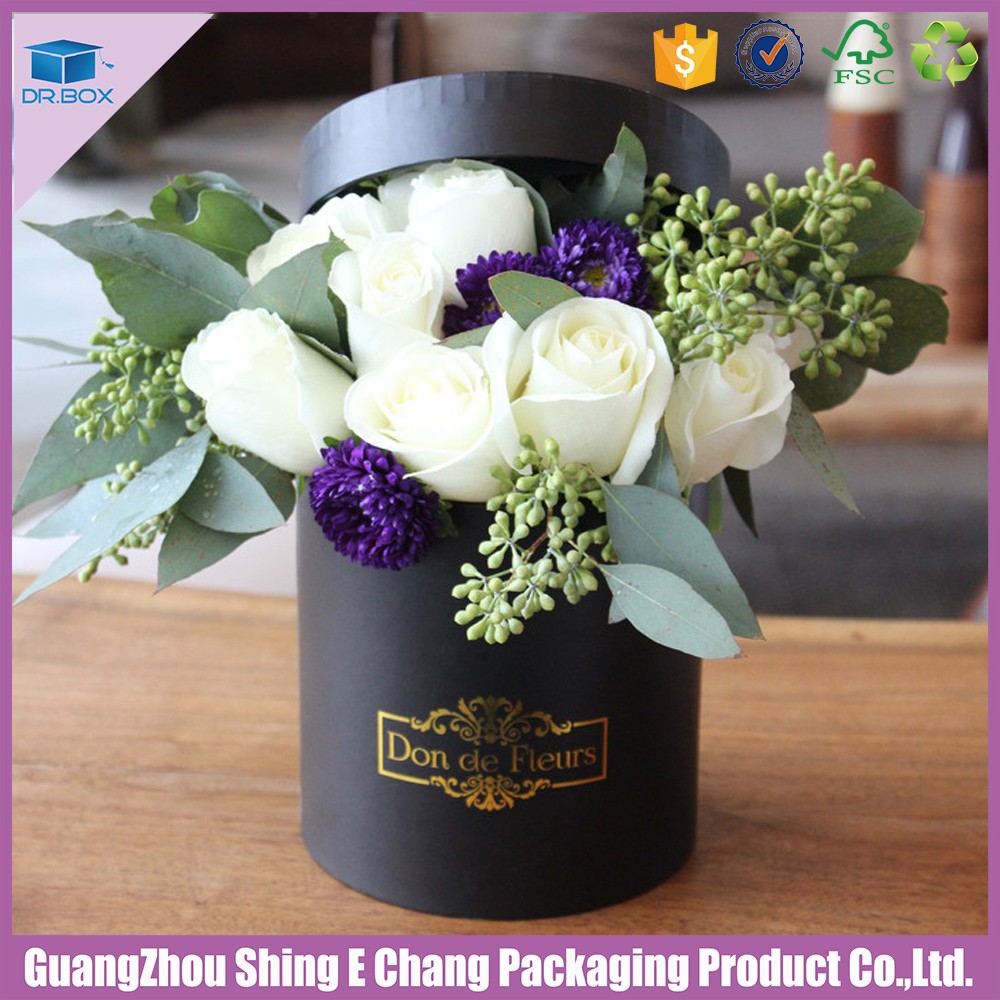 luxury flower paper shipping boxes round gift flowers box for