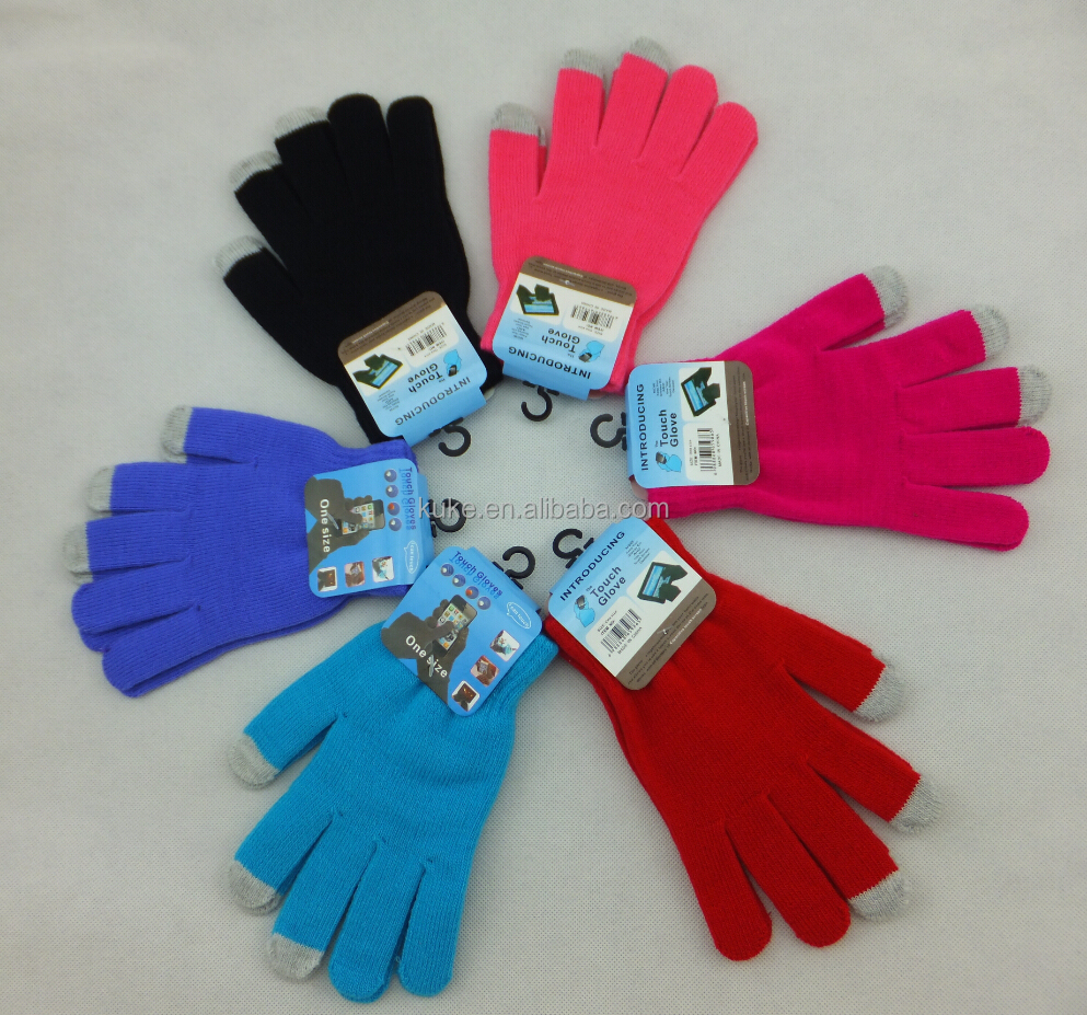 熱い販売スマート手袋柔らかいタッチスクリーンアンドロイドフォンアイフォン用手袋を編んだ仕入れ・メーカー・工場