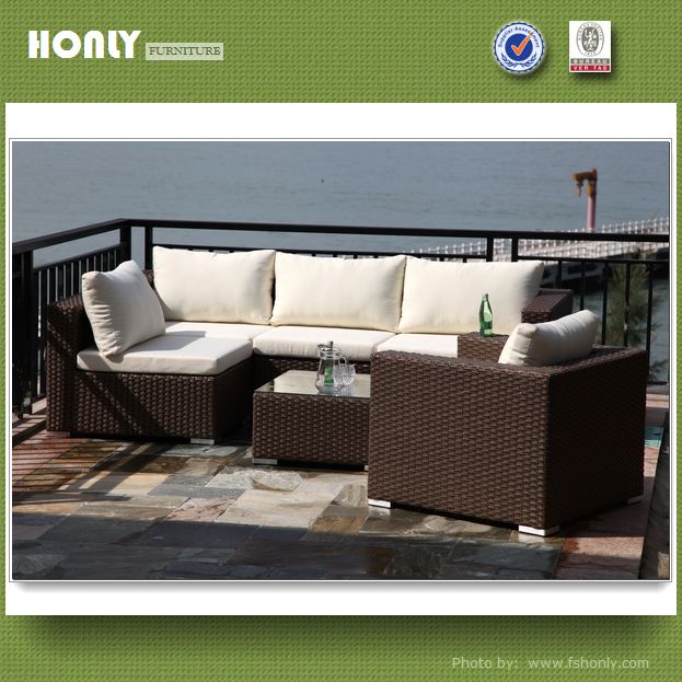 Balcony furniture set rattan garden sofa rattan garden sectional sofa furniture set