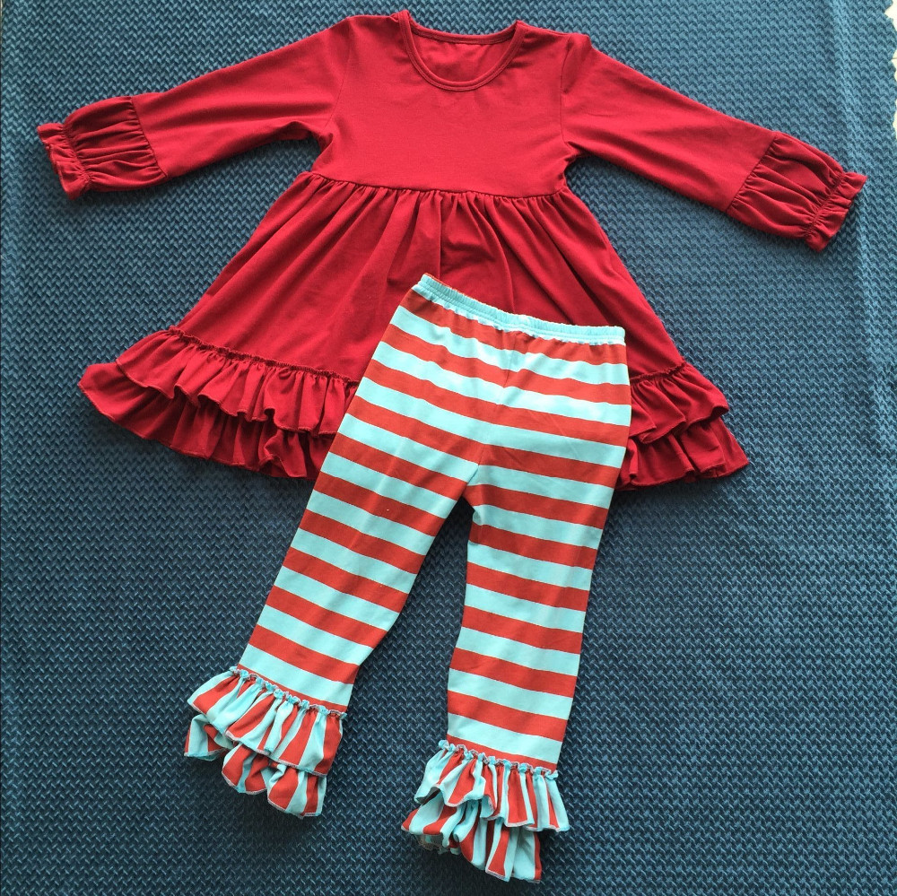 2015女の子ブティック服クリスマス子供衣装鹿パターンベビーフリルクリスマスYW-00192仕入れ・メーカー・工場
