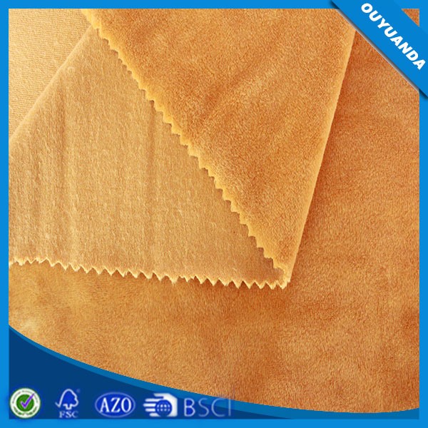 Polyester Spun Velour Fabric /soft Fluff Fabrics For Fleece Blankets