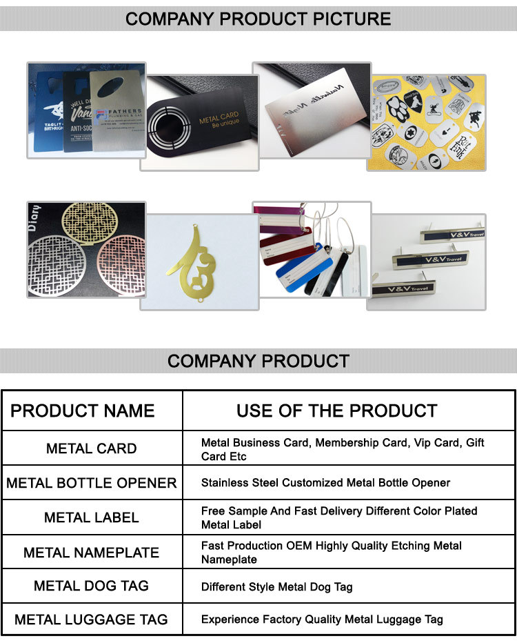 oemの品質非常に人気のステンレス鋼の金属製のカード仕入れ・メーカー・工場
