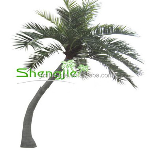 SJAZZY14803 decorative coconut tree , indoor & outdoor artificial coconut tree (bent trunk )