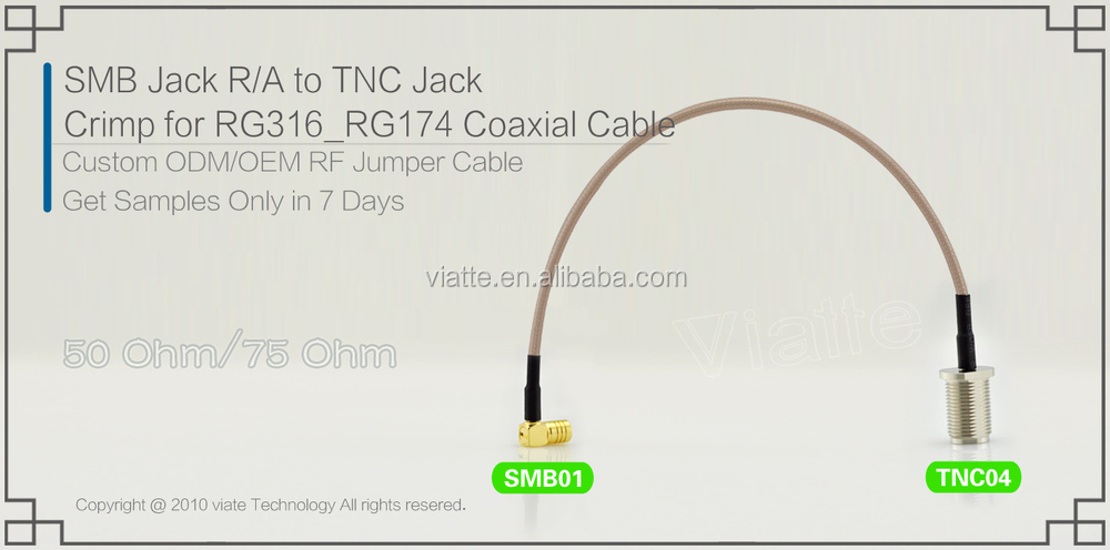 Smbジャック/femaler/aにtncジャック/rg316_rg174メス圧着用同軸ケーブルのコネクター仕入れ・メーカー・工場