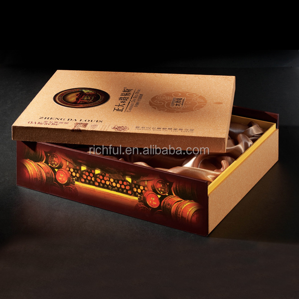 Decorative Square Paper Mooncake Packaging Red Wine Box Offset Printing