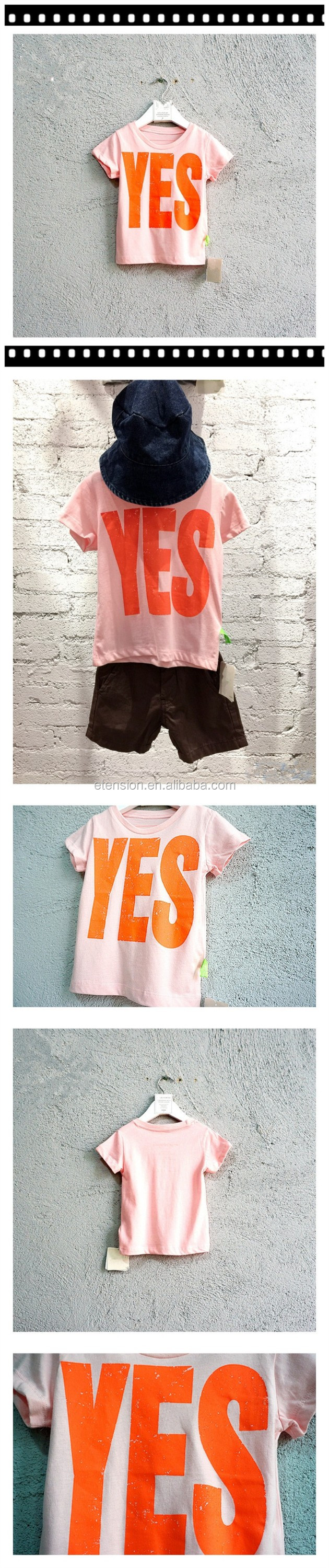 高品質安い新しいファッションの女の子tシャツ印刷ピンク仕入れ・メーカー・工場