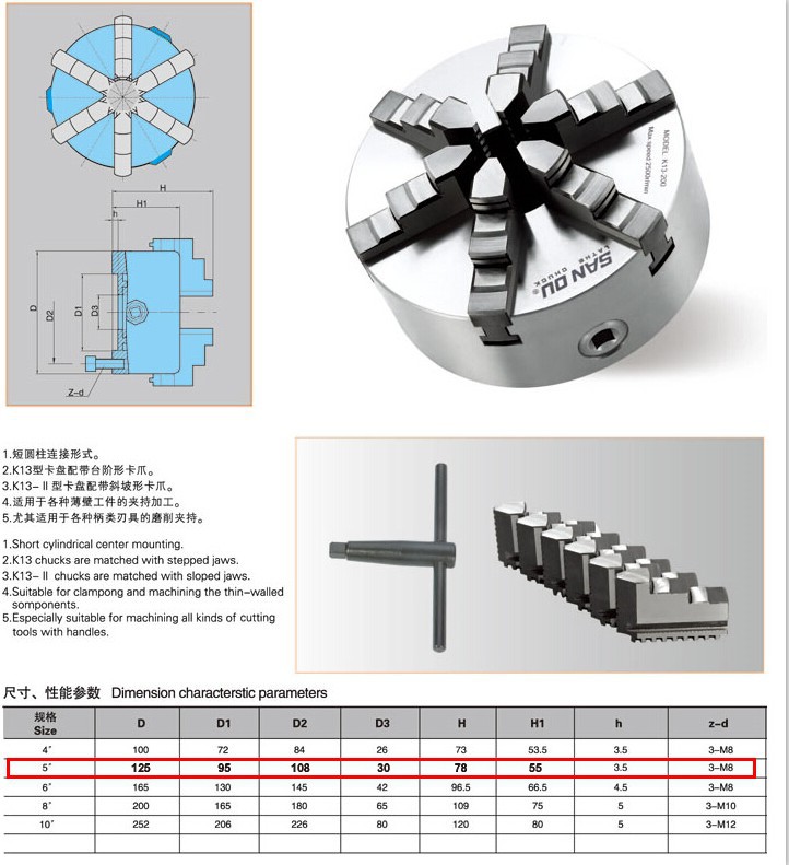 段付きk13-1256顎のチャック旋盤チャック仕入れ・メーカー・工場