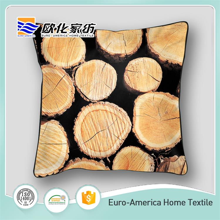 2016卸売ファッション木材形状装飾印刷正方形のクッション枕カバー仕入れ・メーカー・工場