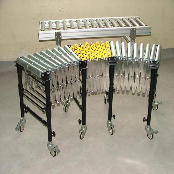 Manual retractable conveyor carbon steel single roller