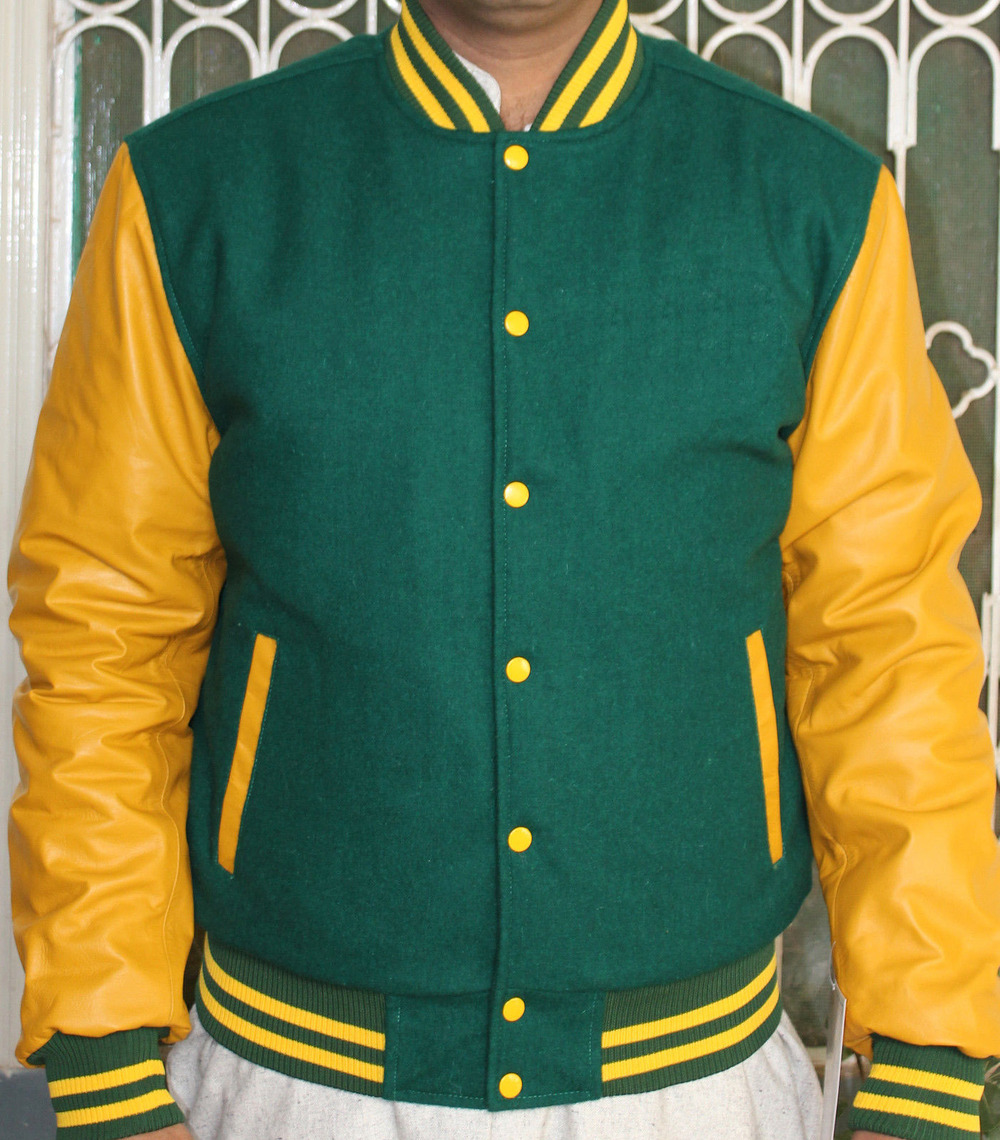 Leather Varsity Jacket With Leather Sleeves Istanbul Buy Leather