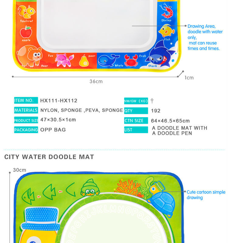 アクア水いたずら書きマット魔法の知育玩具2015子供新製品のための問屋・仕入れ・卸・卸売り