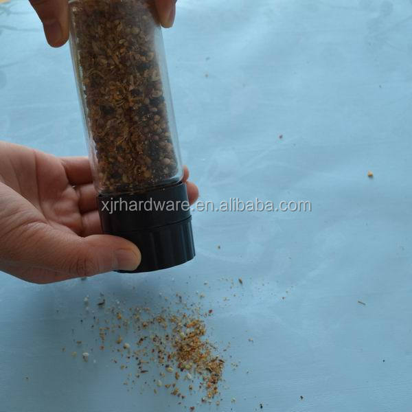 salt and pepper grinder with glass bottle