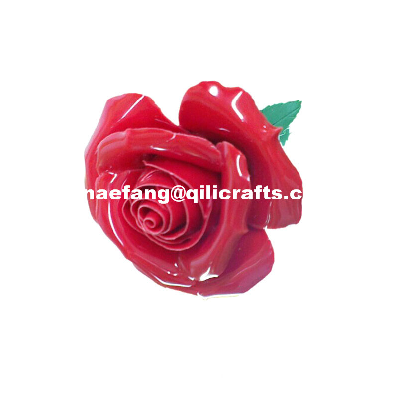 施釉セラミック赤いバラの花の花の庭スティック問屋・仕入れ・卸・卸売り