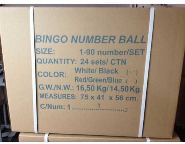 Number1-90、 38ミリメートルビンゴボール、 3色問屋・仕入れ・卸・卸売り