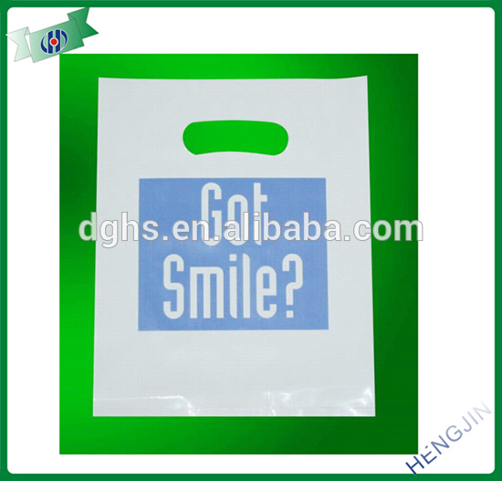 corn starch patch handle bag/ die cut bags