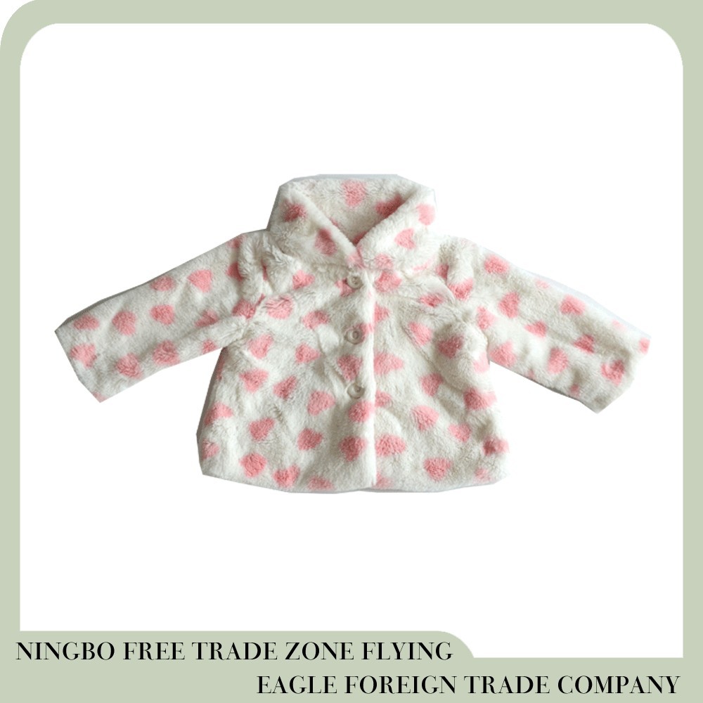 フライングイーグル寧波エレガントなプリントフェイクファーの赤ちゃん女の子のジャケット仕入れ・メーカー・工場