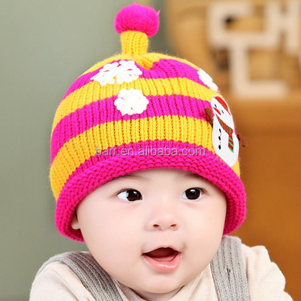 中国製ストライプ ウール暖かい赤ちゃん子供帽子仕入れ・メーカー・工場