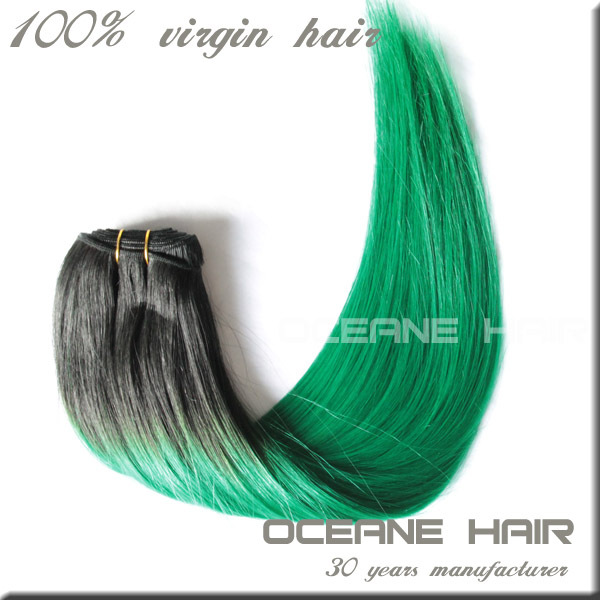 Hot Sale 8 36inch Cheap Fashion Straight Black Green Brazilian