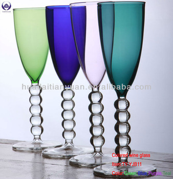 lead free colored handblown pyrex glass champagne tulip