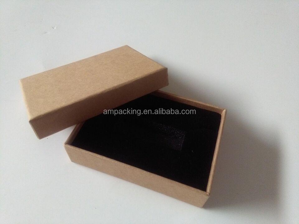 custom brown kraft paper gift box with black foam for promption