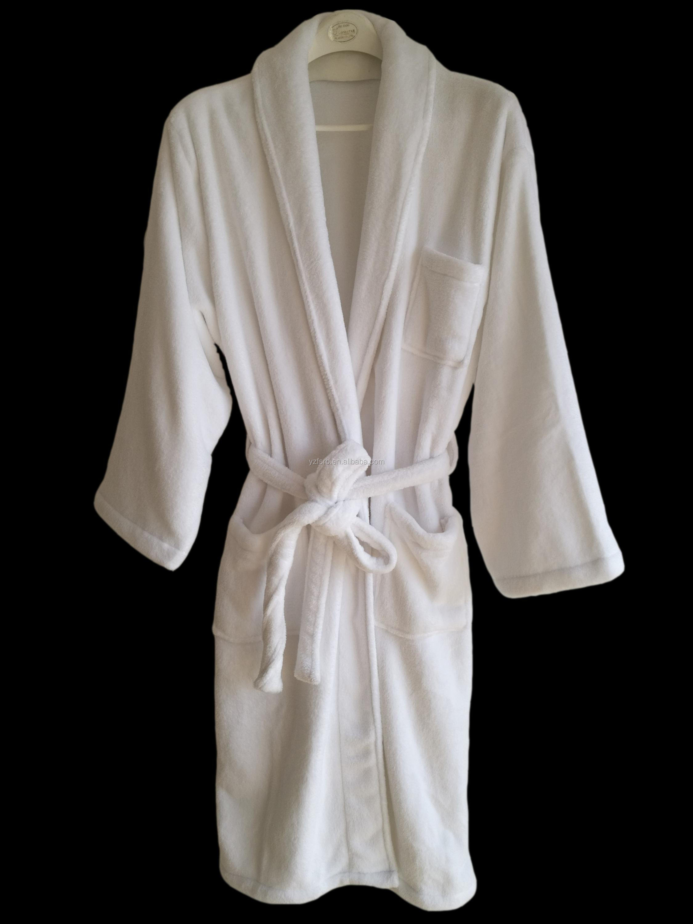 100 Polyester Microfiber Bathrobes Housecoats For Mens And Ladies In