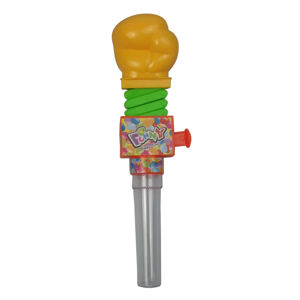 Children play gun candy cartoon elastic boxing toy