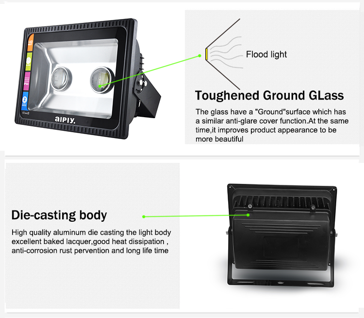 High lumen Epileds chip COB IP65 waterproof outdoor 100w led flood light