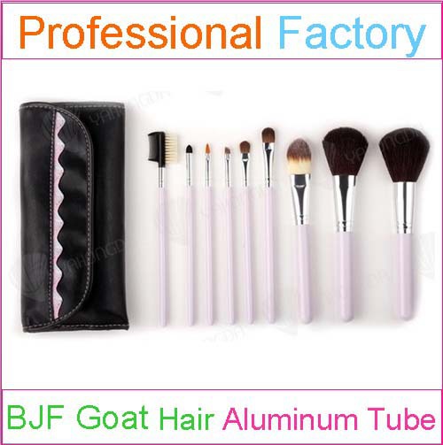 9pcs set Natural Wooden natural Brushes Lavender Hair  makeup Handle brushes Makeup