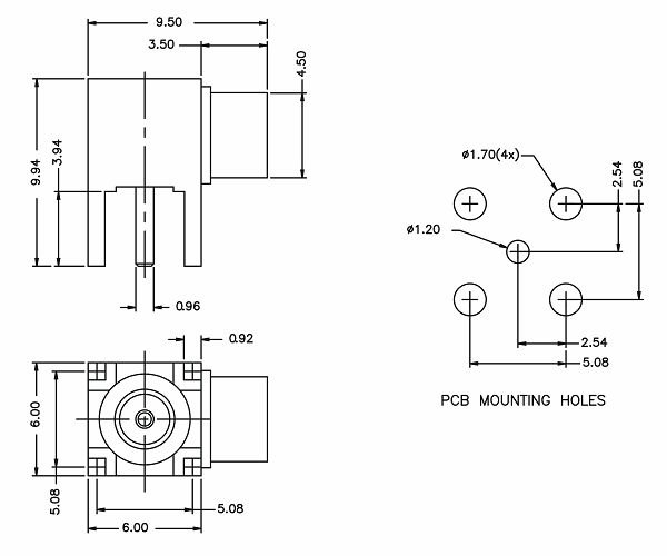 Pcbマウントジャックメスmcxコネクタの右側、 ul、 cerohs指令50オームkls1-mcx001mcxpcbマウントコネクタ仕入れ・メーカー・工場