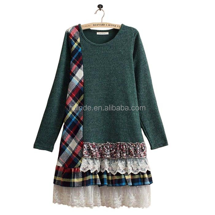 sweater dress with lace bottom