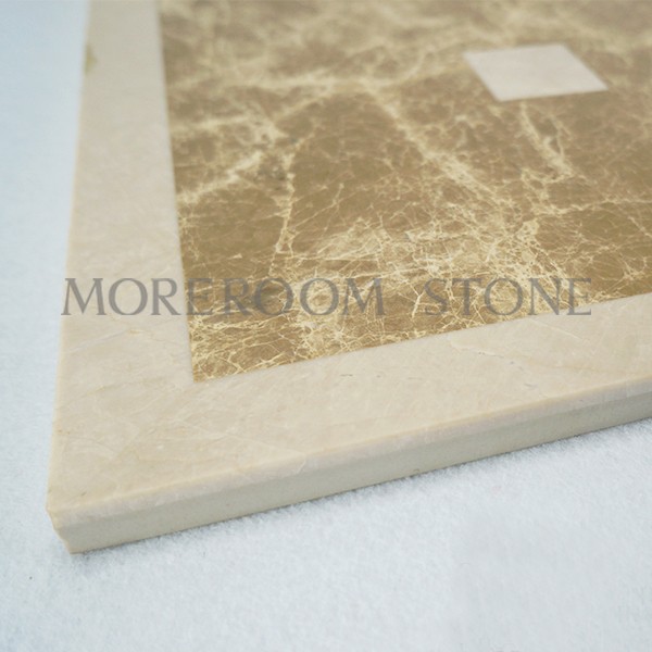 Moreroom Stone Stone Light Emperador Marble Tiles Flooring Medallion Waterjet Artistic Inset Marble Panel-4.jpg